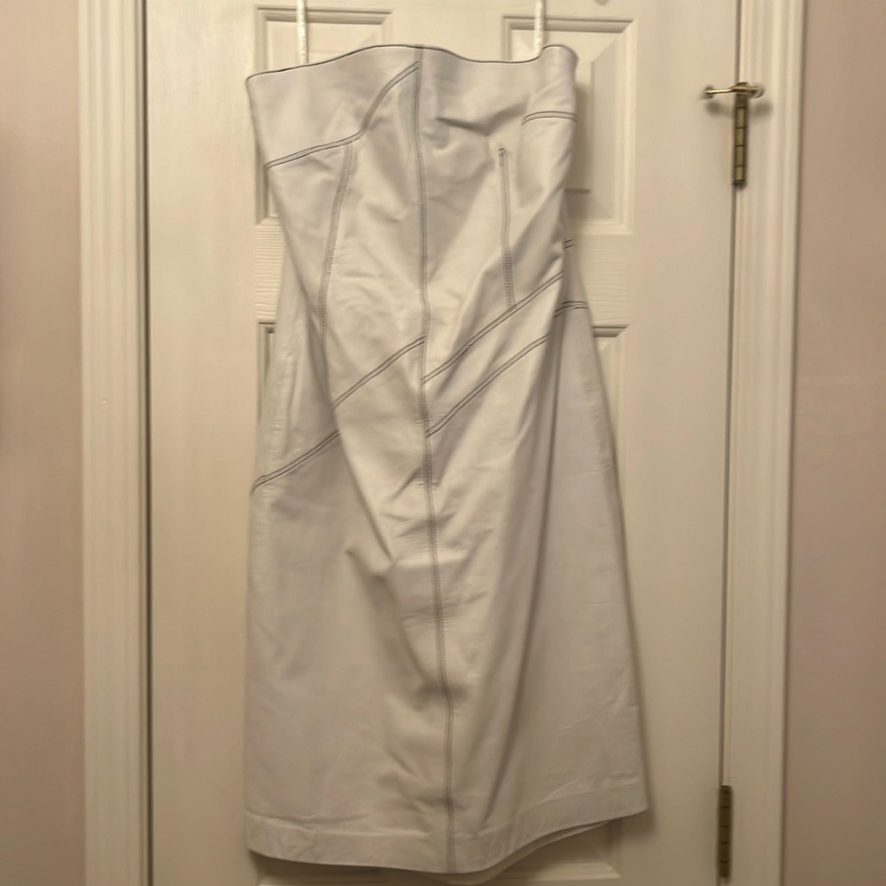Vintage 100% LEATHER strapless dress